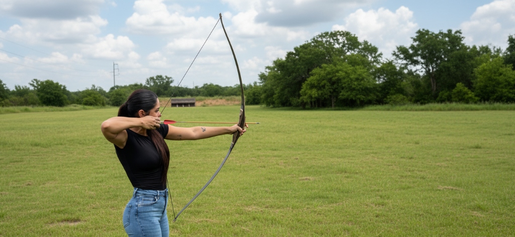 Karolina F. with their Imperator The Praetorian custom traditional bow in Wenge & Claro Walnut